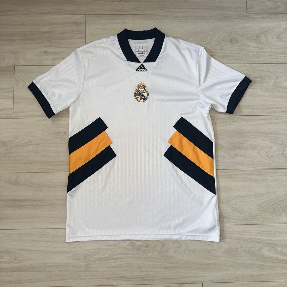 Adidas‎ Real Madrid Short Sleeve Icon Jersey Men's Size Small Authentic Football